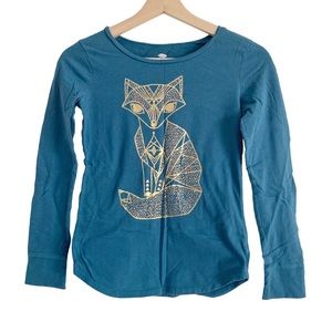 Old Navy Turquoise Fox Long Sleeve Tee